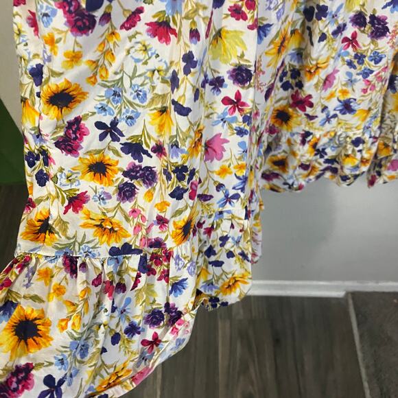 Old Navy Colorful Sunflower Ruffled Tiered Cami Sundress with Pockets  Sz L - Picture 10 of 15